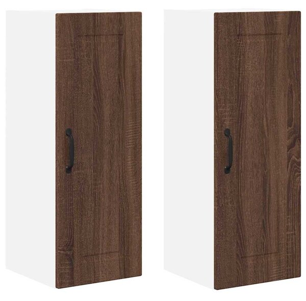 VidaXL Fali Szekrény PORTO 2 pcs Barna Tölgy 30 x 31 x 80 cm Faanyag