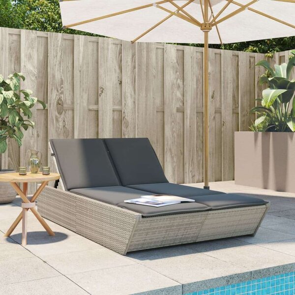 VidaXL Dupla Napozóágy - Polyrattan - 200cm