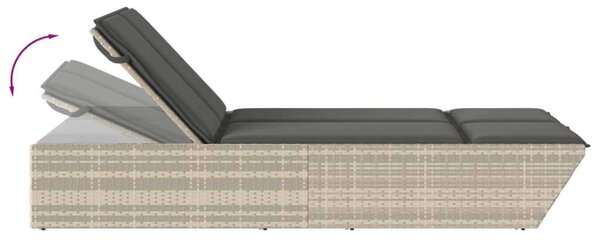 VidaXL Dupla Napozóágy - Polyrattan - 200cm
