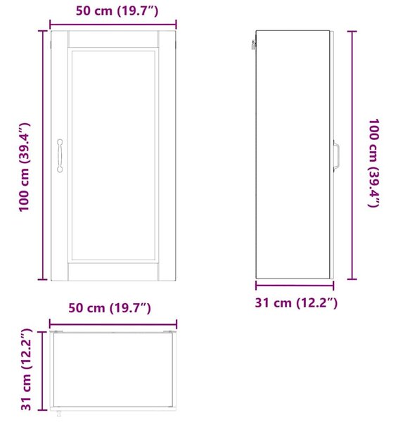 VidaXL Konyhaszekrény polcokkal Artisan tölgy 50 x 31 x 100 cm Faanyag
