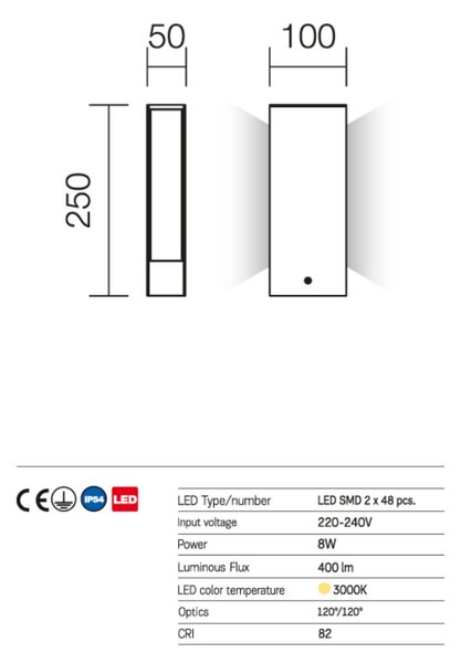 Twin kültéri LED állólámpa, sötétbarna 10290