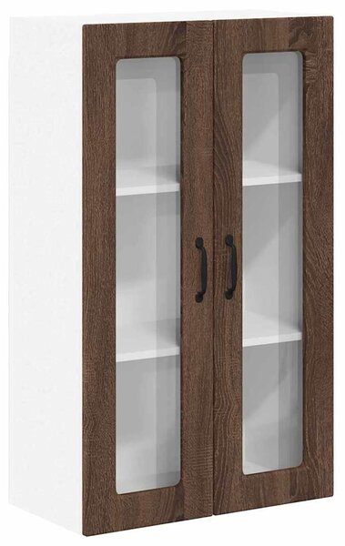VidaXL Fali üveges szekrény PORTO Barna Tölgy 60 x 31 x 100 cm Faanyag