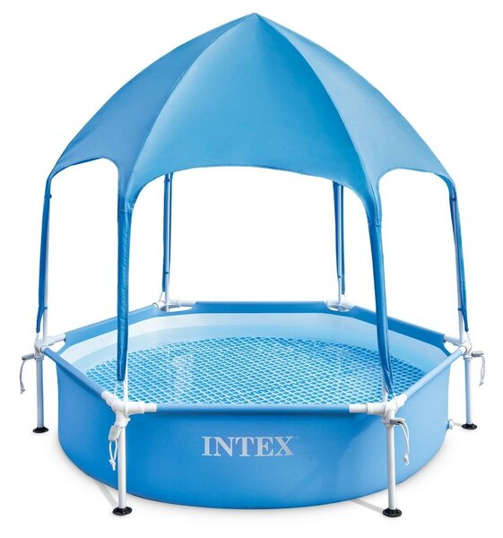 Intex Kerek medence fémkerettel és napellenzővel Canopy Metal Frame 28290NP, D183xH38 cm (szűrőszivattyút nem tartalmaz)
