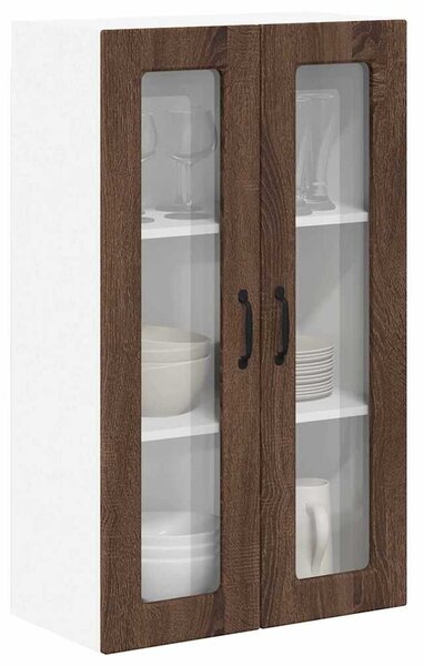 VidaXL Fali üveges szekrény PORTO Barna Tölgy 60 x 31 x 100 cm Faanyag