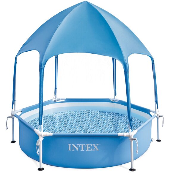 Intex Kerek medence fémkerettel és napellenzővel Canopy Metal Frame 28290NP, D183xH38 cm (szűrőszivattyút nem tartalmaz)