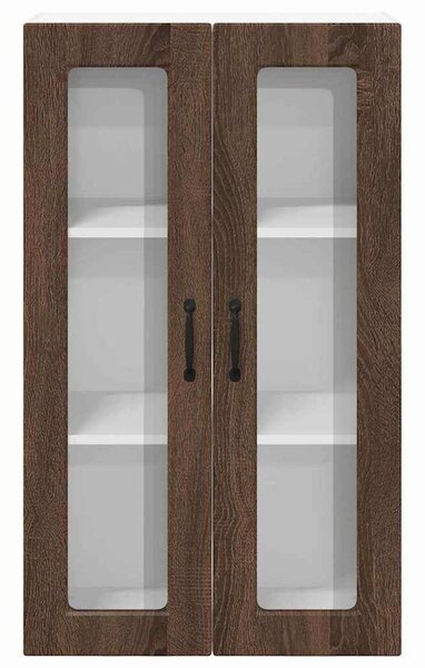 VidaXL Fali üveges szekrény PORTO Barna Tölgy 60 x 31 x 100 cm Faanyag