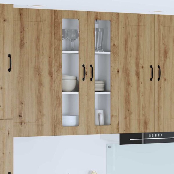 VidaXL Fali üveges szekrény PORTO Artisan tölgy 60 x 31 x 100 cm