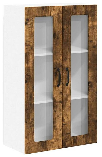 VidaXL Fali üveges szekrény PORTO Füstölt tölgy 60 x 31 x 100 cm