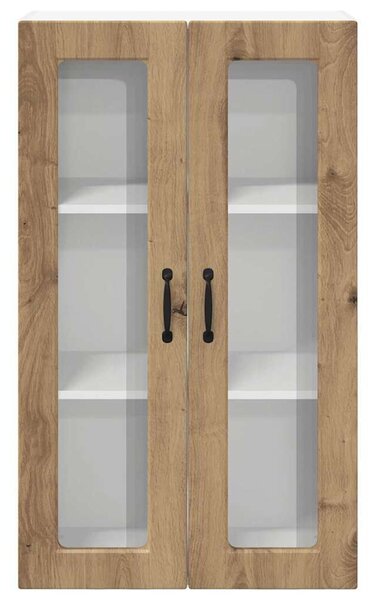 VidaXL Fali üveges szekrény PORTO Artisan tölgy 60 x 31 x 100 cm