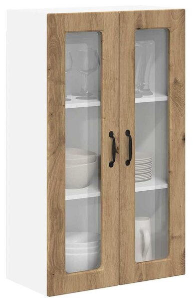 VidaXL Fali üveges szekrény PORTO Artisan tölgy 60 x 31 x 100 cm
