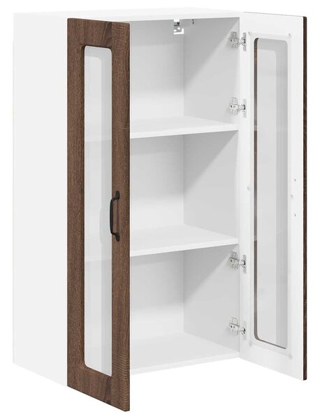 VidaXL Fali üveges szekrény PORTO Barna Tölgy 60 x 31 x 100 cm Faanyag