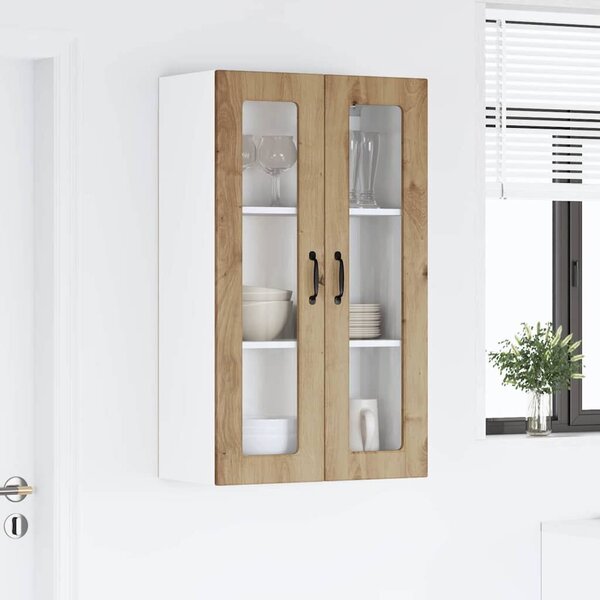 VidaXL Fali üveges szekrény PORTO Artisan tölgy 60 x 31 x 100 cm