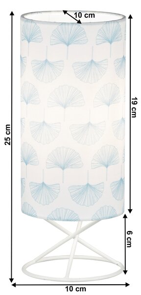 Asztali lámpa, fém/fehér textil lámpaernyő, AVAM