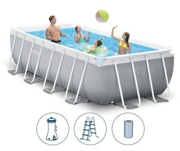 Intex Fémvázas medence szett Prism 400x200x122 cm