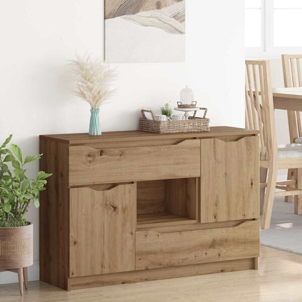 VidaXL Széf fiókkal Artisan tölgy 100 x 30 x 65,6 Faanyag