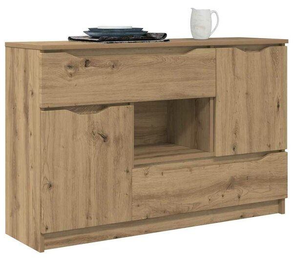 VidaXL Széf fiókkal Artisan tölgy 100 x 30 x 65,6 Faanyag