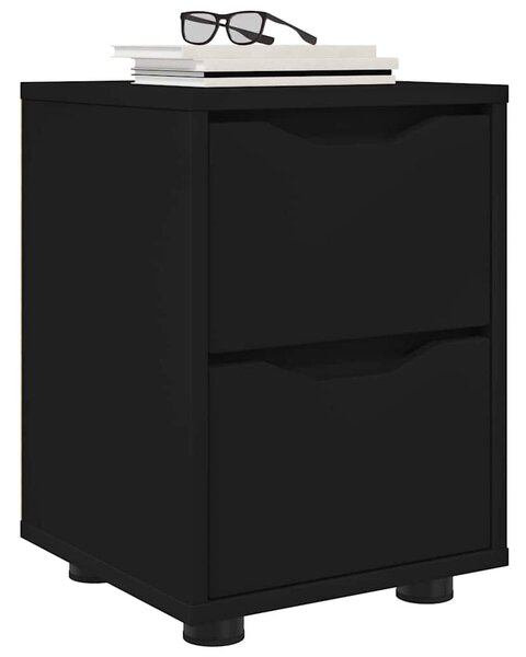 VidaXL Éjjeliszekrények fiókkal 2 pcs Fekete 30,5 x 30 x 43 cm Faanyag
