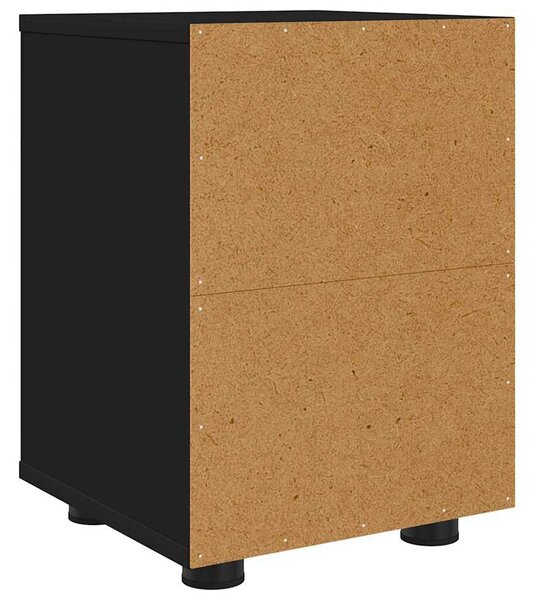 VidaXL Éjjeliszekrények fiókkal 2 pcs Fekete 30,5 x 30 x 43 cm Faanyag