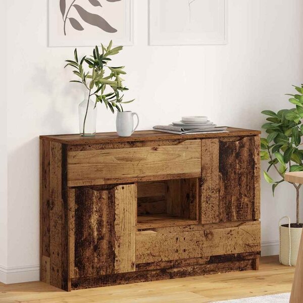 VidaXL Széf fiókkal Öreg fa 100 x 30 x 65,6 Faanyag
