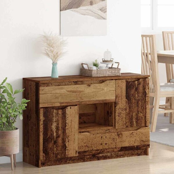 VidaXL Széf fiókkal Öreg fa 100 x 30 x 65,6 Faanyag