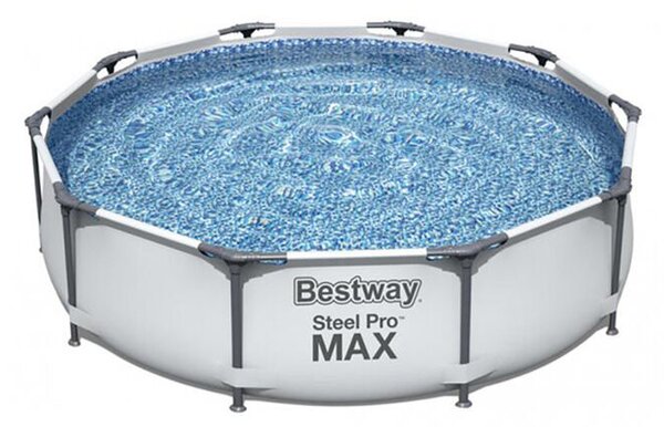 Bestway Bahama Superior, Fém szerkezetes medence vízforgatóval, kör alakú, 3, 66x0, 76 m átmérő, 6473 l űrtartalom, Szürke