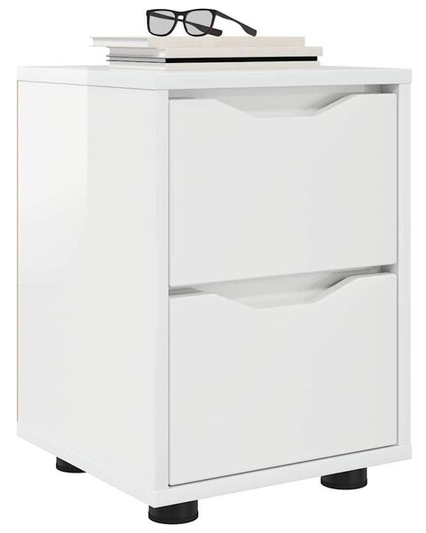 VidaXL Éjjeliszekrények 2 pcs Magas Fényű Fehér 30,5 x 30 x 43 cm