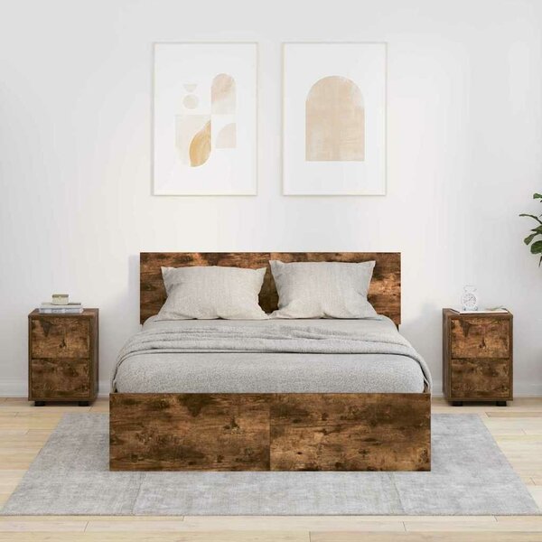 VidaXL Éjjeliszekrények 2 pcs Füstölt tölgy 30,5 x 30 x 43 cm Faanyag