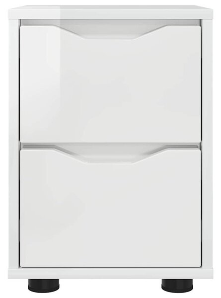 VidaXL Éjjeliszekrények 2 pcs Magas Fényű Fehér 30,5 x 30 x 43 cm