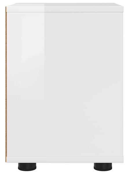 VidaXL Éjjeliszekrények 2 pcs Magas Fényű Fehér 30,5 x 30 x 43 cm