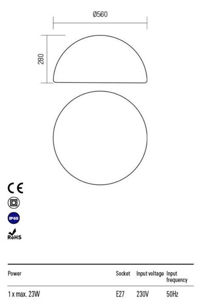 BLOB 56 cm kültéri dekorációs lámpa fehér
