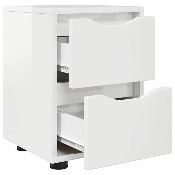 VidaXL Éjjeliszekrények 2 pcs Magas Fényű Fehér 30,5 x 30 x 43 cm