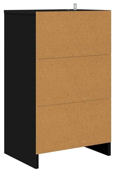 VidaXL Éjjeliszekrények fiókkal 2 pcs Fekete 40 x 30 x 467 cm Faanyag