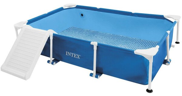 Intex Rectangular Frame Pet Pool Set kisállat medence szett, rámpával, 229 x 152 x 45.7 cm (48404)