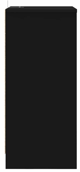 VidaXL Éjjeliszekrények fiókkal 2 pcs Fekete 40 x 30 x 467 cm Faanyag