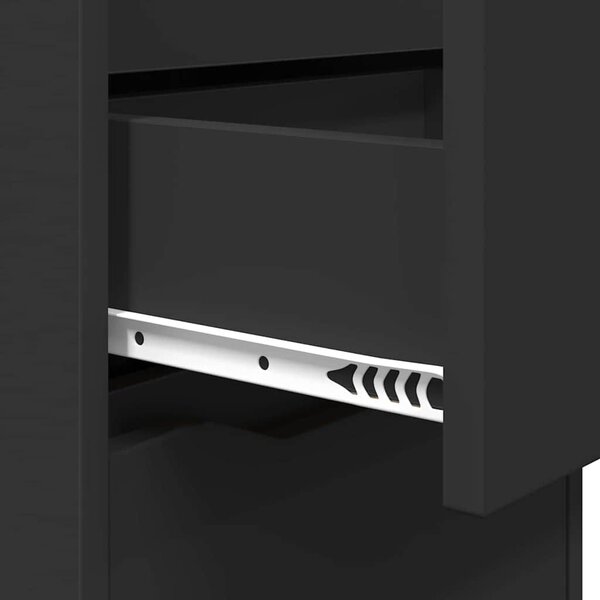 VidaXL Éjjeliszekrények fiókkal 2 pcs Fekete 40 x 30 x 467 cm Faanyag