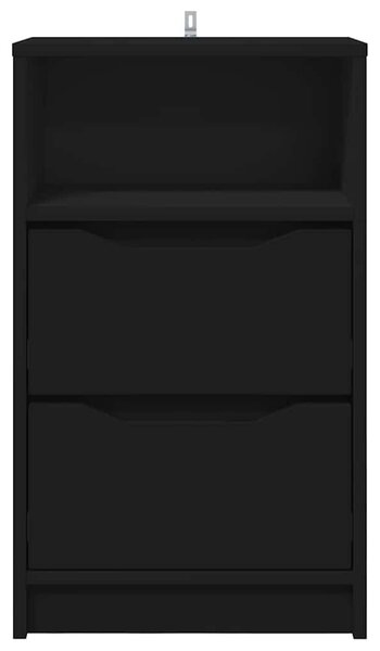 VidaXL Éjjeliszekrények fiókkal 2 pcs Fekete 40 x 30 x 467 cm Faanyag