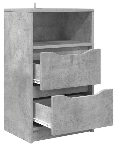 VidaXL Éjjeliszekrények 2 pcs Beton Szürke 40 x 30 x 467 cm Faanyag