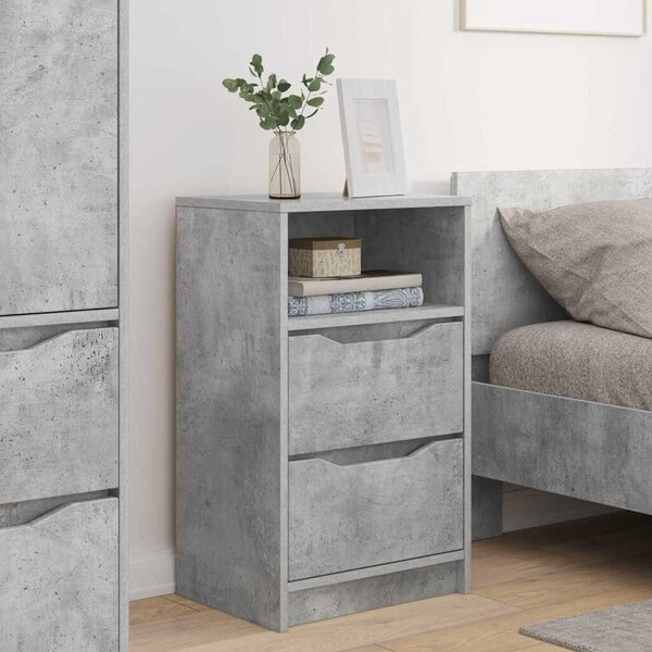 VidaXL Éjjeliszekrények 2 pcs Beton Szürke 40 x 30 x 467 cm Faanyag