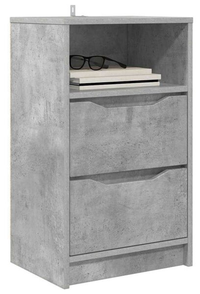 VidaXL Éjjeliszekrények 2 pcs Beton Szürke 40 x 30 x 467 cm Faanyag