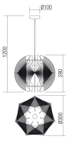 ARCADIA modern függőlámpa, 30 cm, kerek