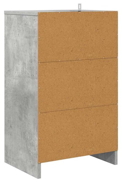 VidaXL Éjjeliszekrények 2 pcs Beton Szürke 40 x 30 x 467 cm Faanyag
