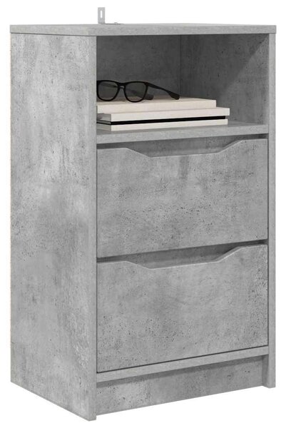 VidaXL Éjjeliszekrények 2 pcs Beton Szürke 40 x 30 x 467 cm Faanyag