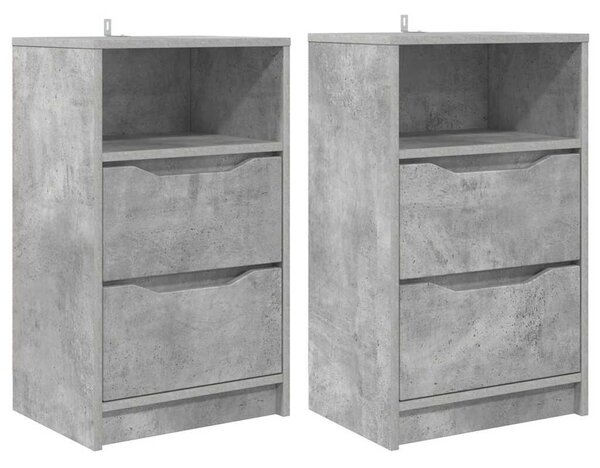 VidaXL Éjjeliszekrények 2 pcs Beton Szürke 40 x 30 x 467 cm Faanyag