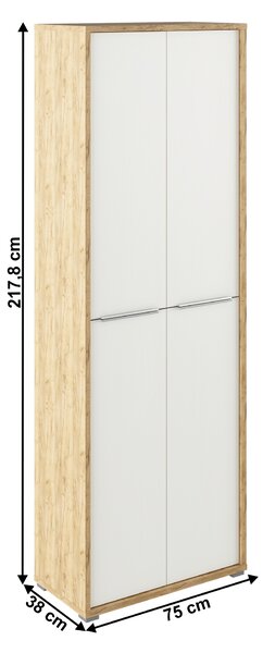 Irodai szekrény polcokkal,artisan tölgy/fehér, RIOMA TYP 05