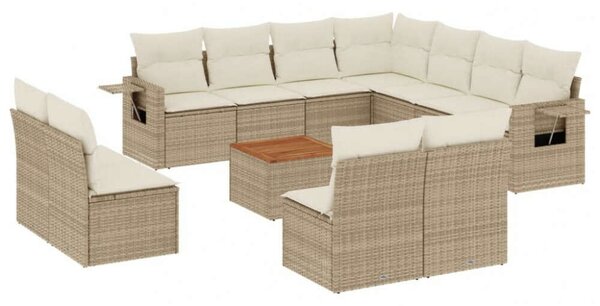 VidaXL Polyrattan Kerti Ülőgarnitúra - 12 részes - Bézs