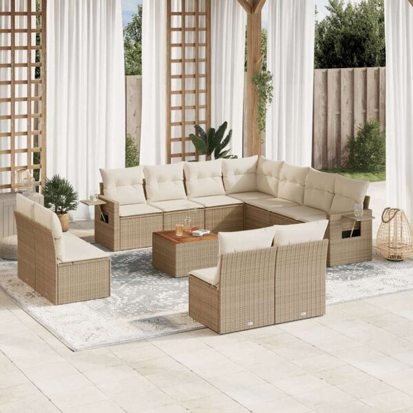 VidaXL Polyrattan Kerti Ülőgarnitúra - 12 részes - Bézs