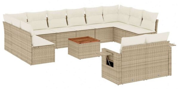 VidaXL Polyrattan Kerti Ülőgarnitúra - Bézs - 13 részes