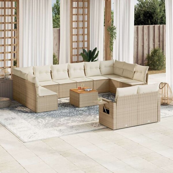 VidaXL Polyrattan Kerti Ülőgarnitúra - Bézs - 13 részes
