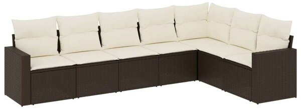 VidaXL Polyrattan Kerti Ülőgarnitúra - 7 részes - Barna
