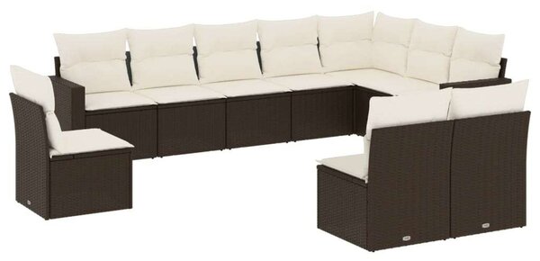 VidaXL Polyrattan Kerti Ülőgarnitúra - 10 Részes - Barna